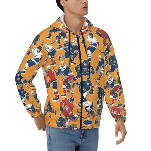 Sweat à capuche hockey homme manches longues contre le froid style décontracté
