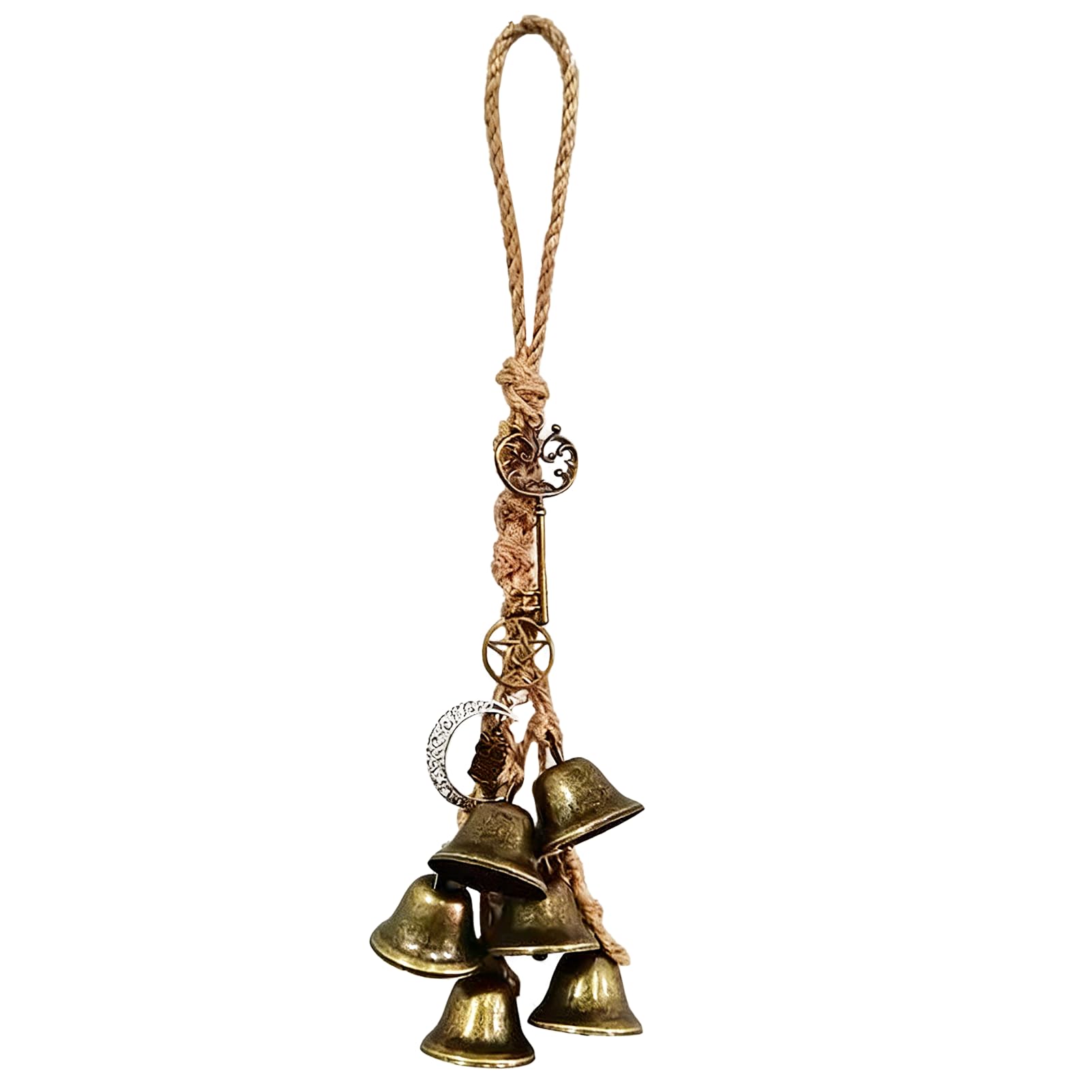 Witch Bells, Handmade Hanging Witches Bells, Hanging Bells Decoration for Porch Garden, Window, Home Decorations, Unique Witch Gifts for Birthday Valentine(6 Bells)