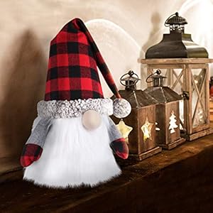 D-FantiX Gnome Christmas Tree Topper, 27.5 Inch Large Swedish Tomte Gnome Christmas Ornaments Santa Gnomes Plush Scandinavian Christmas Decorations Holiday Home Décor with Plaid Hat D FantiX Gnome Christmas Tree Topper 275 Inch Large Swedish Tomte Gnome Christmas Ornaments Santa Gnomes Plush Scandinavian Christmas Decorations Holiday Home Decor with Plaid Hat