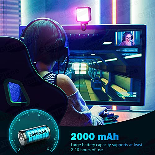 GlamPiece Videokonferenz Licht LED RGB,Dimmbare Videoleuchte 2500K-9000K, Selfie Licht mit Clip und Stativ, Mini Led… – Bild 6