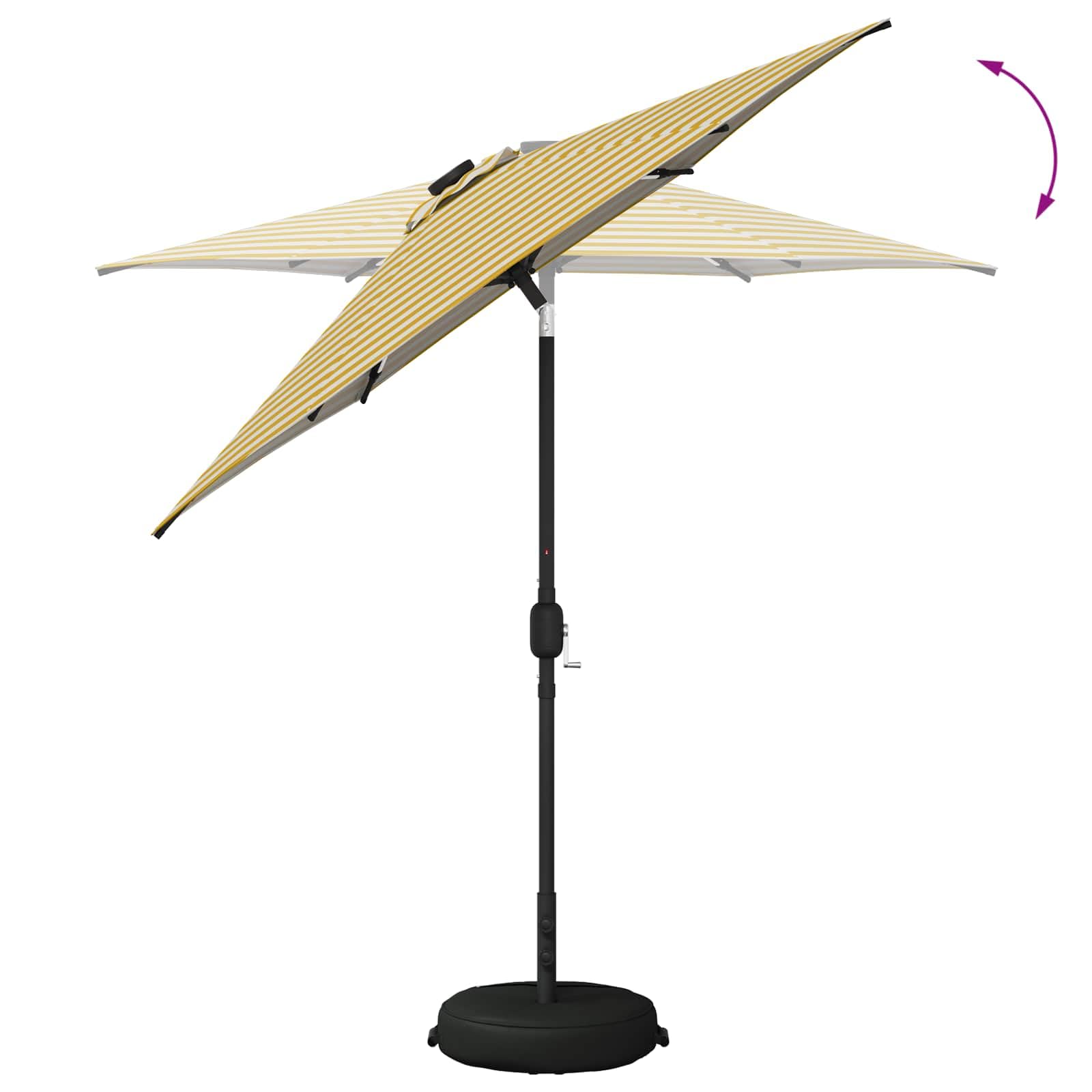 SYDE Parasol ogrodowy ze światłami LED i podstawą 230 x 230 cm