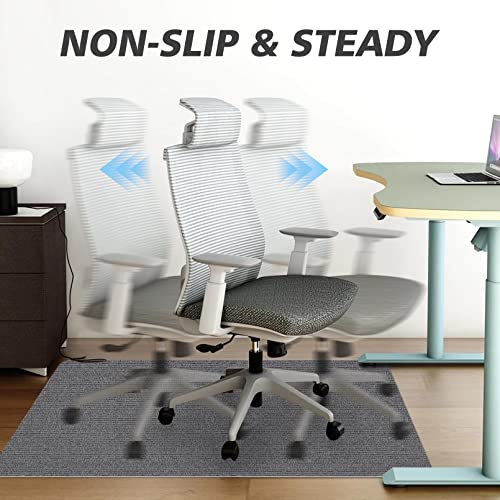 Image of Sycoodeal Office Chair Mat for Hardwood Floor,Office Computer Gaming Chair Mat for Tile Floor,Large Floor Protector Rug,Anti-Slip,Easy to Clean,Grey(55 inchx36 inch)