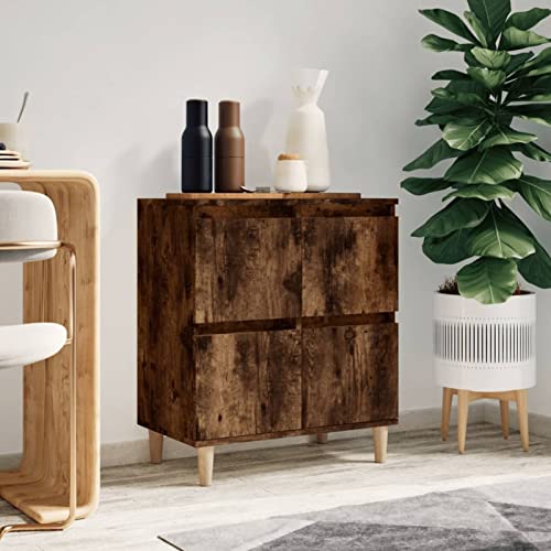 LAPOOH Aparador de madera de roble ahumado, 60 x 35 x 70 cm, aparadores, aparador, armario de almacenamiento, aparadores para sala de estar/cocina (SPU:821161)
