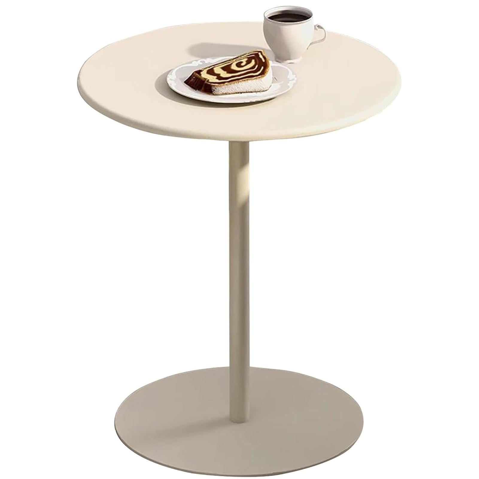 Mesa de bar redonda Mesa auxiliar beige Mesa de centro con base de metal, mesa alta de pub bistró Mesa de bar de cócteles para sala de estar, dormitorio, balcón, sofá mesa de té ( Size : 48x48x72cm )