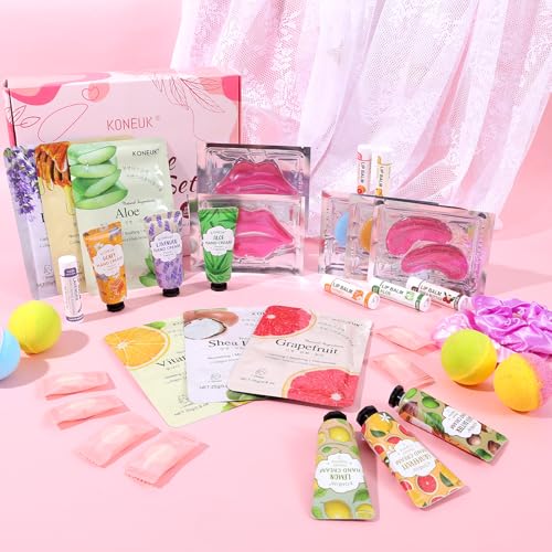 60PCS Spa Party Supplies for Girls, Include Face Masks, Hand Cream, Lip Balm, Foot Bath Bombs, Lip Mask, Under Eye Patches, Compressed Towels, Spa Birthday and Sleepover Party Supplies for Girls Women - Image 8