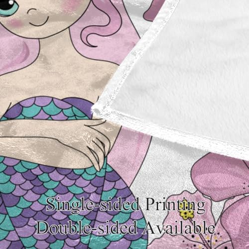 Couverture polaire sirène violette jeté de canapé pour vos soirées