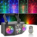 LED Disco Lights with Laser & Strobe – Sound Activated DJ Party Light with Remote, RGB Stage Lighting & Disco Ball Light for Home, Weddings, Kids Party & Dance Floor