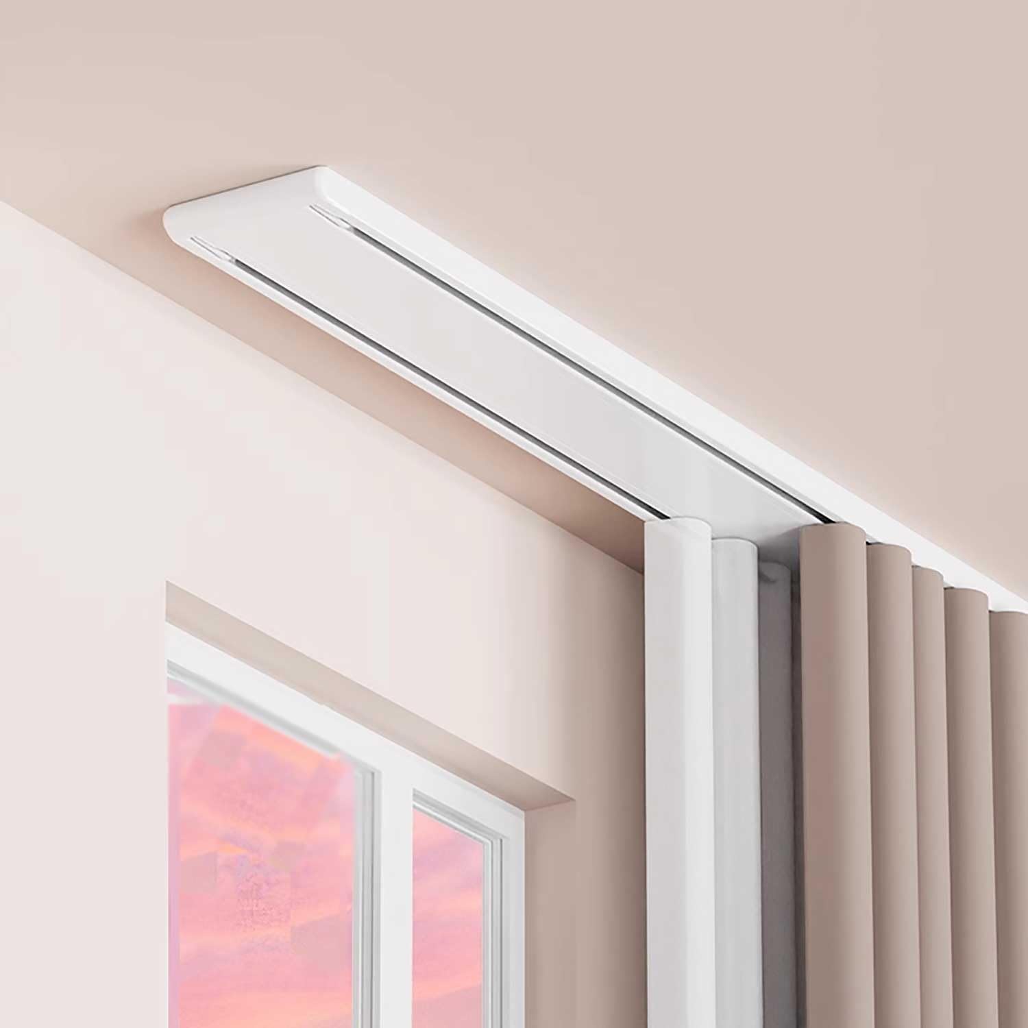 Tringle à rideaux double en aluminium facile à installer - Blanc - 1,1 m - Parfaite pour la décoration de la maison et du bureau