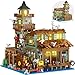 Produktbild QLT QIAOLETONG Ideas Architecture Alte Angelladen Klemmbausteine,Creative Fishing Village Store Haus Mini Bausteine deko Geschenk für Erwachsene und Mädchen 6-12+ (1880PCS)