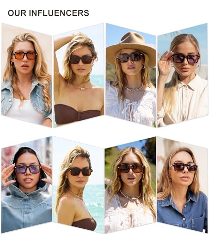 SOJOS Trendy Square Polarized Sunglasses for Women Men, Retro Vintage Womens Mens Rectangle Shades SJ23453