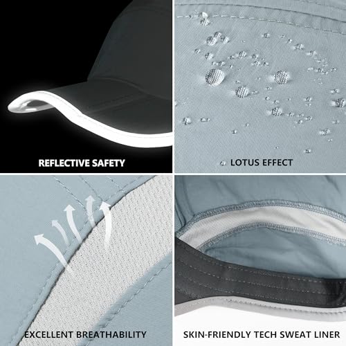 Image of GADIEMKENSD Reflective Folding Outdoor Hat Unstructured Design UPF 50+ Sun Protection Sport Hats for Womens and Mens