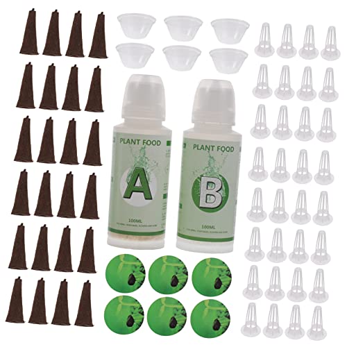 Happyyami 1 Juego Kit De Vainas De Semillas Suministros De Hidroponía Contenedor De Cultivo De Plantas Cúpula De Jardín Equipo Hidropónico Ollas De Red Cestas De Cultivo Esponjas PP