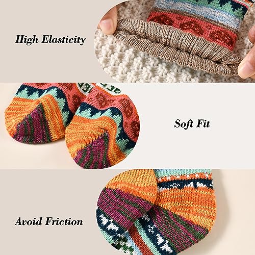 Image of Pleneal Wool Socks for Women - Womens Wool Socks Winter Warm Cozy Knit Sock for Women Men
