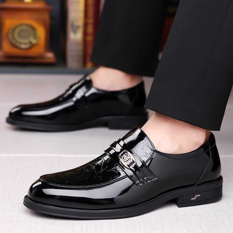 Men's Classic Oxford Dress Slip-On Shoes Fashion Business Formal Casual Wedding Leather Derby Shoes2