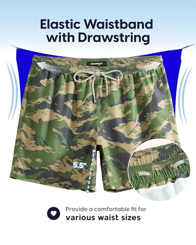 Image of maamgic Mens Swim Trunks 5 Inch with Mesh Lining, Quick Dry Mens Bathing Suit, Swim Shorts for Swimming and Beach