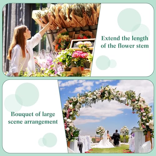 Image of Tessco for you 90 Pcs Floral Water Tubes 12 Inch Floral Tubes Plastic Flower Supplies for Fresh Flowers with Rubber Cap for Flower Stem Arrangements Florist Supplies(Green)