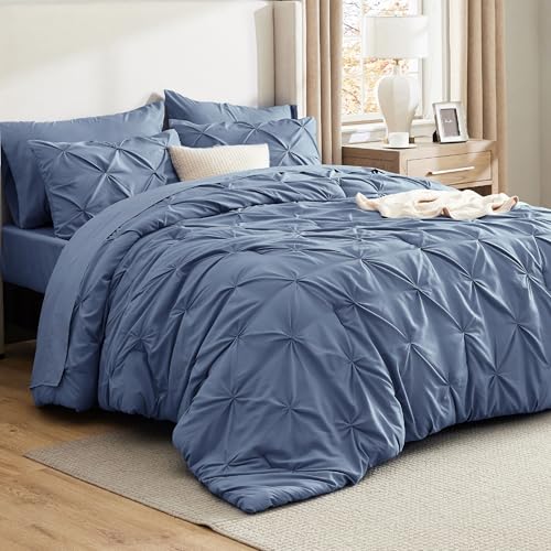 Bedsure King Size Comforter Set Slate Blue - Bed in a...