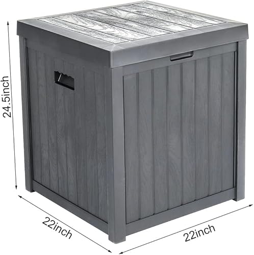 Miniatura 2 de Caja de almacenamiento versátil para exteriores, contenedor de cubierta con cerradura con baúl impermeable, banco de almacenamiento de juguetes, 51