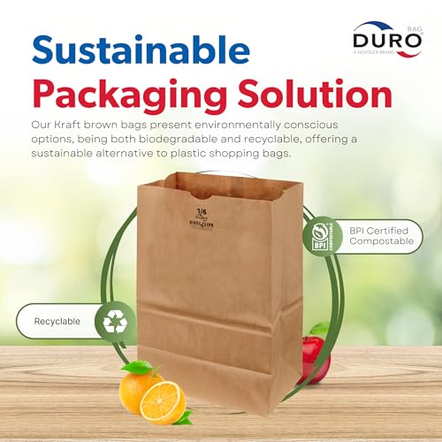 Duro SG_B071G6B1G8_US Heavy Duty Large Kraft Brown Grocery Paper Bags thumb #5