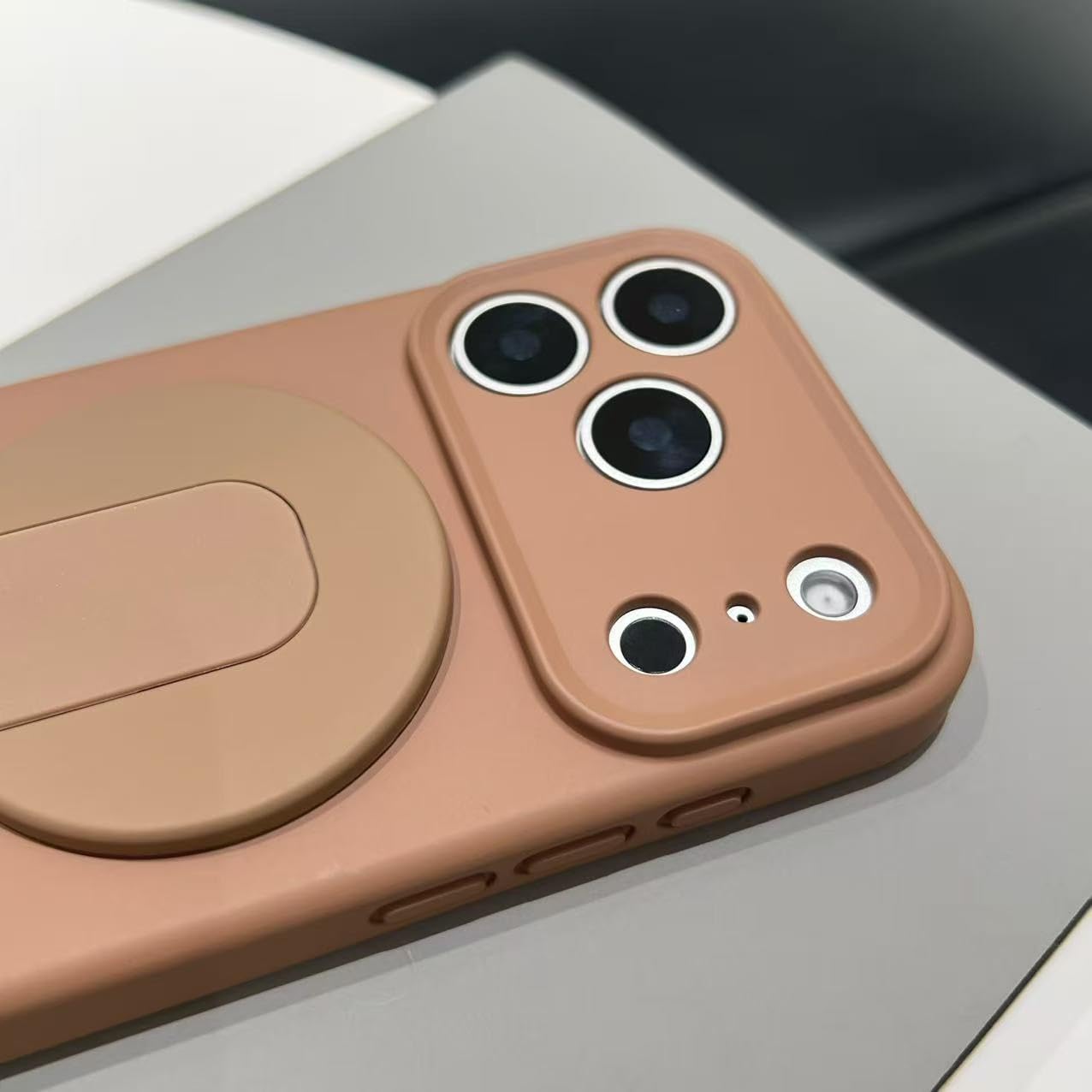 Custodia con supporto in silicone liquido per iPhone 17 Air 16 Plus 15 14 13 12 Pro Max 16e con cover posteriore morbida magnetica (per iPhone 17 Pro Max/Rosa)