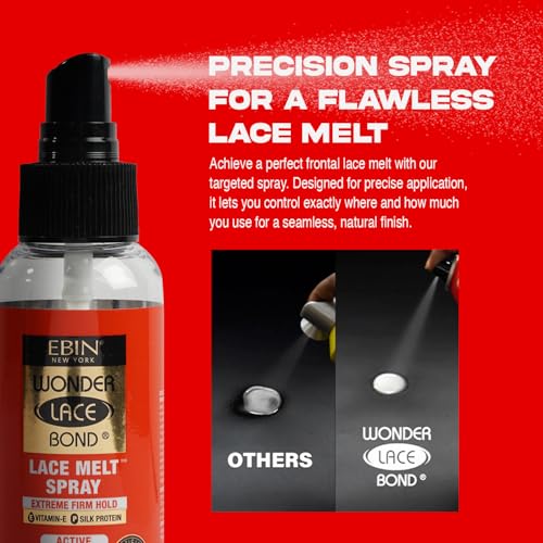 Image of WONDER LACE BOND Lace Melt Spray - Active 3.39 fl.oz. /100ml | Flawless,Natural, and Seamleass finish, No Reside, Long Lasting Formula with Protecting Edges, Perfect for wigs