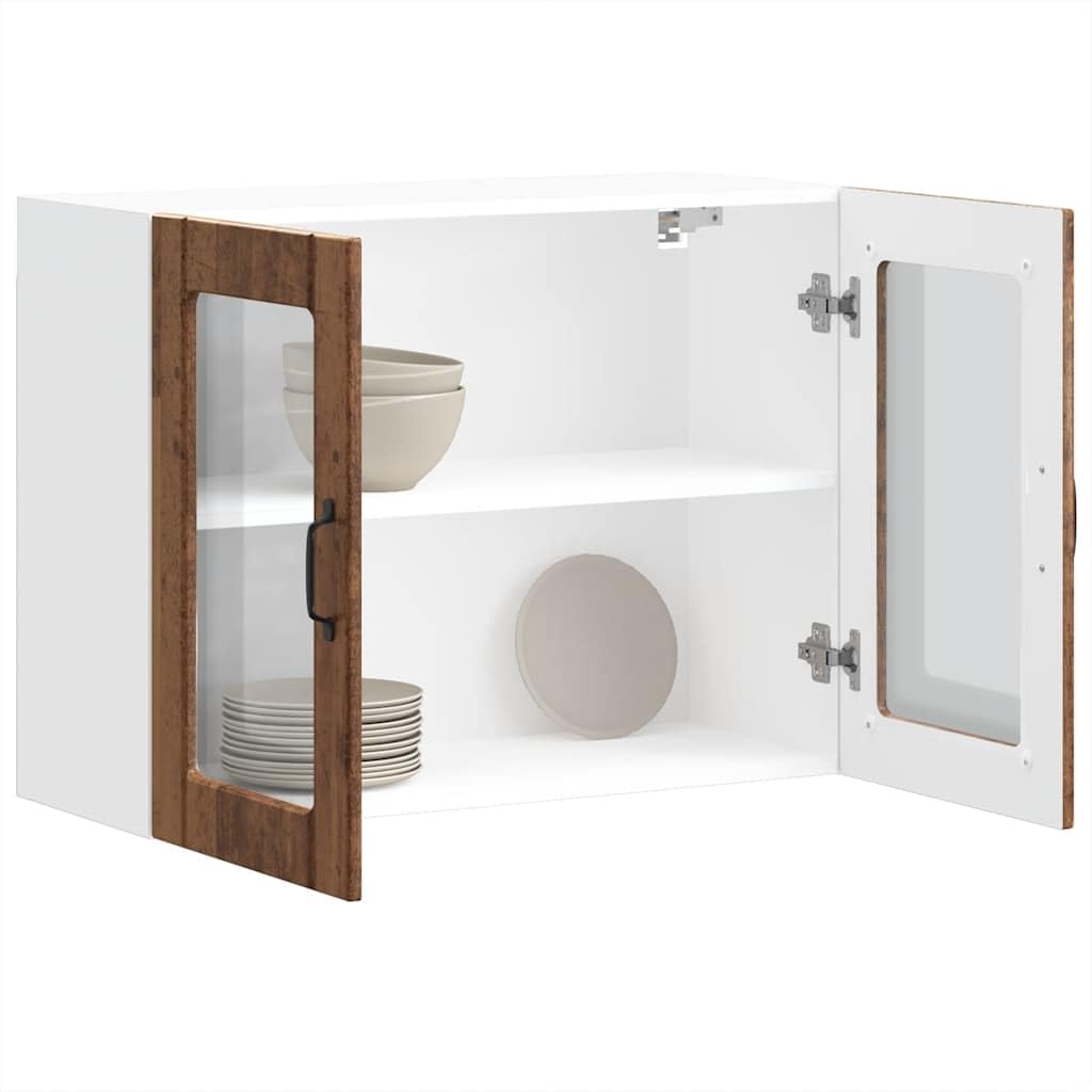 Pensile da Cucina con Anta in Vetro Legno Multistrato 80x31x60 cm
