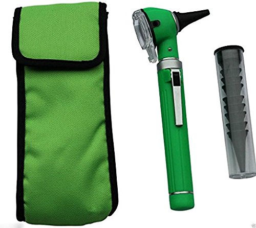Otoscope - Compact Pocket Size Fiber ENT Optic Otoscope Green Color