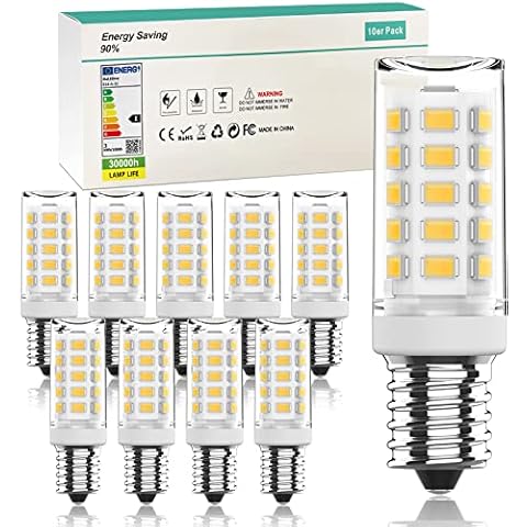 RuLEDne 3W E14 LED Bulb Cool White 6000K, 350LM Bulb Replacement 30W Halogen Bulbs, 360° Beam Angle for Chandelier, No Dimmable, Wall Lamp, Desk Lamp, Pack of 10 Cover