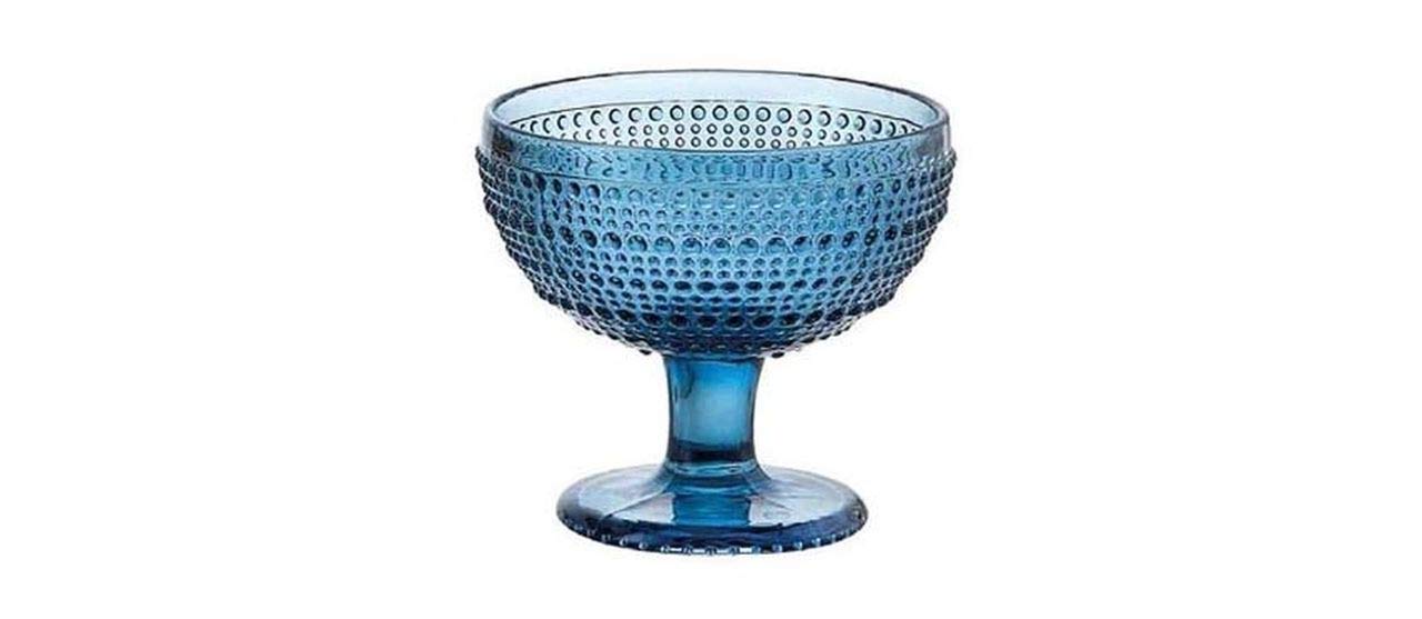 SWEET HOME Coppa Gelato Blu in Vetro 29cl Set di 6 Pezzi cod.PS00040LU cm 10,5h diam.11,5 by Varotto & Co.