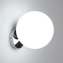 Comely Applique da Parete Interno Oro, Lampada da Parete Sfera Moderno E27 Vintage Camera da Letto, Lampada a Muro Vetro per Soggiorno Studio Corridoio Soggiorno