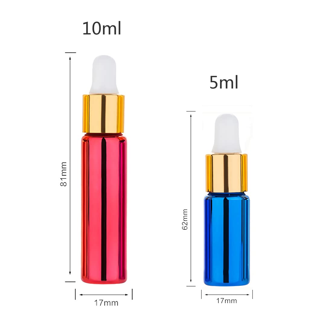 100 Pieza, Vacío 5ml Rojo UV Botellas de Cuentagotas Cristal, Botellas de Vidrio con Pipeta, para Aceite Esencial, Masaje,Fragancia, Aromaterapia, Laboratorio