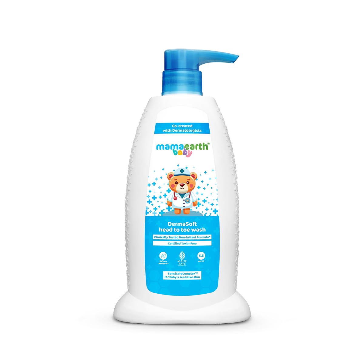 Mamaearth baby Dermasoft head to toe wash 250ml with Sensicarecomplex for baby’s sensitive skin, Clinically tested, Co created with Dermatologists for Newborn,Hypoallergenic, pH 5.5, Soap free, Tear free, Fragrance free, Safe and Non irritant formula-image-40