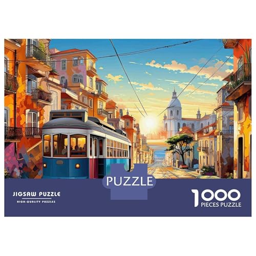 Rompecabezas educativo de tranvía urbano de 1000 piezas, el regalo ideal para mayores de 14 años 2