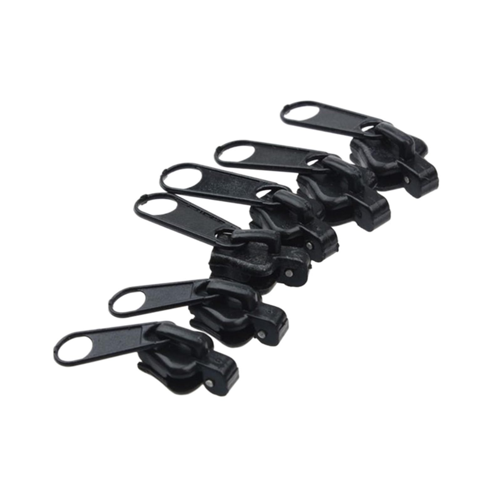 Tirones para deslizamientos de cremallera de metal Kit de reparación de cremalleras instantáneas universales, diseño deslizante de cremallera de repuesto for costura DIY, 6/12 Uds.(Black+silver,6pcs)