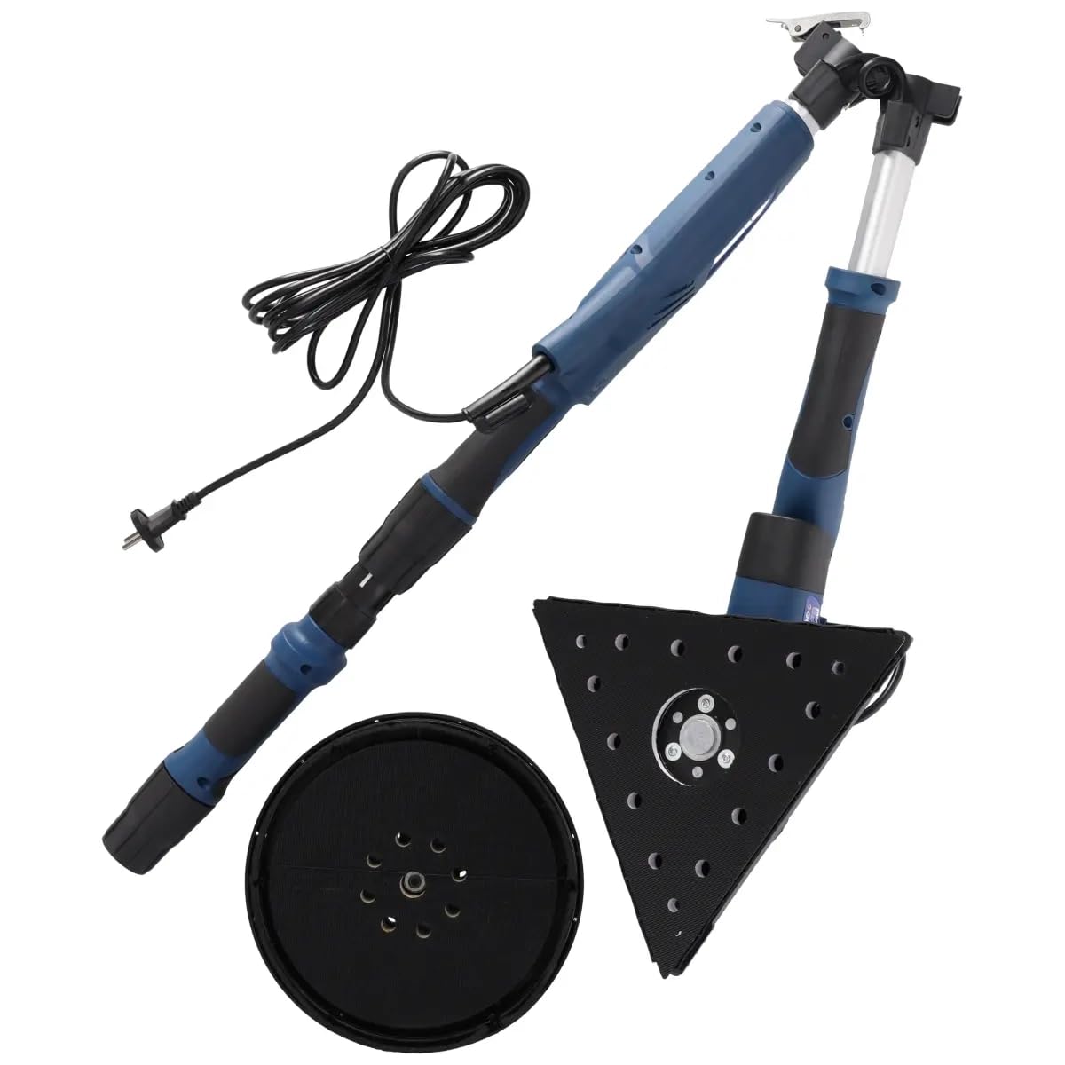 2-in-1-Langhals-Trockenbauschleifers, Giraffenschleifer DEDRA710W, Ø 225 mm-Schleifteller, Dreieckschleifkopf, Tragetasche, gewicht 8,4kg, stark 710W, 600-1500 RPM / 1min, inkl extras