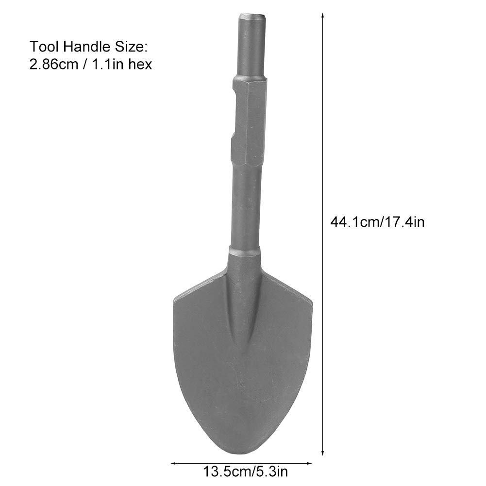 Ausla Broca de Cincel de Pala de Arcilla Cincel de Pala de Arcilla de Acero de Aleación Vástago Hexagonal de 1 1 8 Pulgadas 17 5 Pulgadas de Largo 5 de Ancho para Martillo de Demolición Concreto Grava