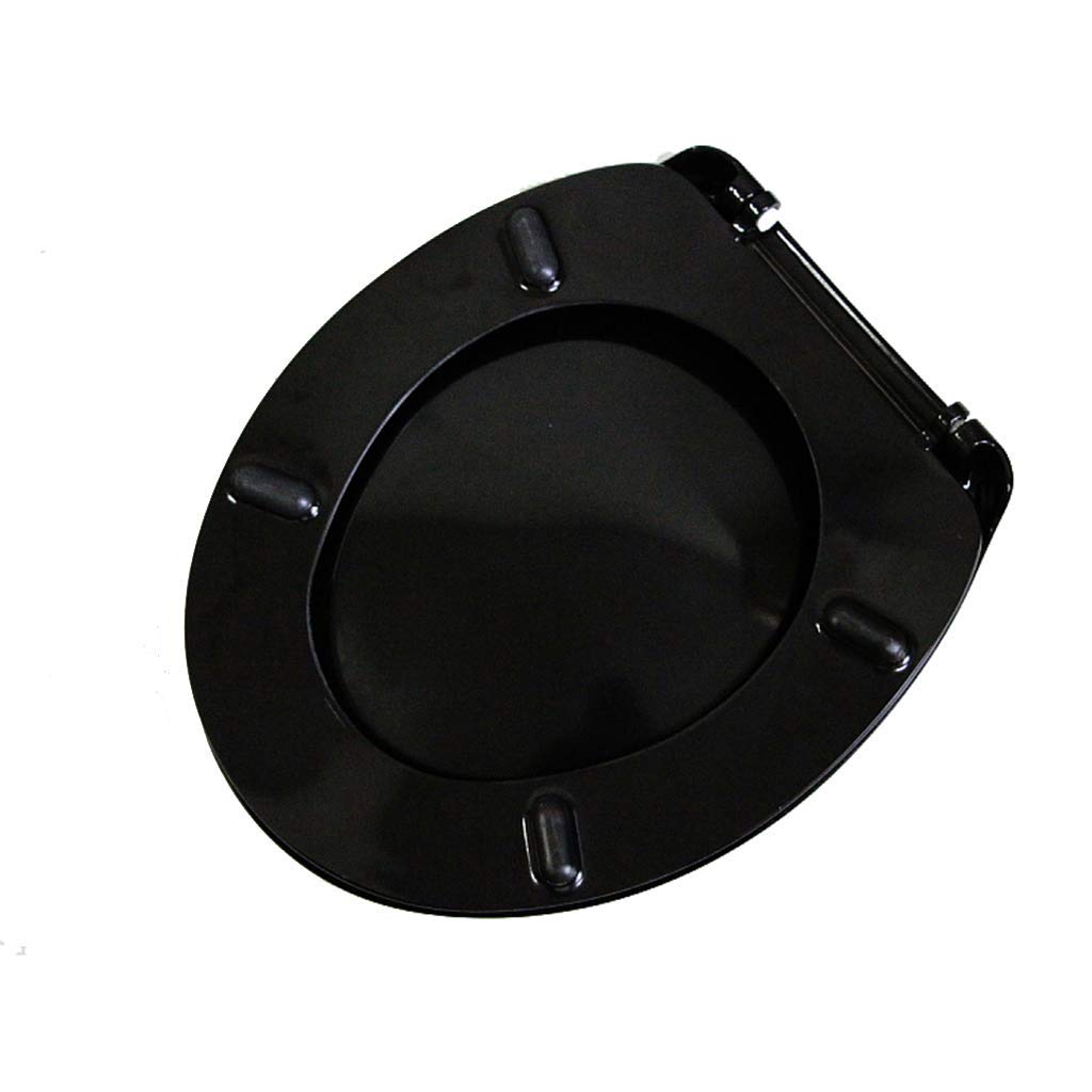 Black Durable Toilet seat, Adjustable, Lightweight, Portable, User-Friendly, Compact 6, Slow, Close, Resin, slam, Long