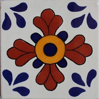 6x6 4 pcs Blue Seville Talavera Mexican Tile