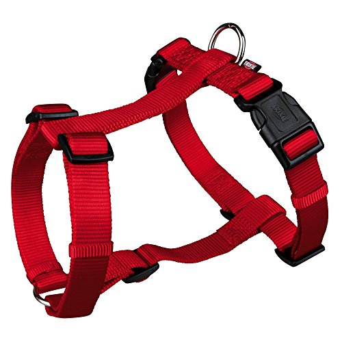 Trixie 203403 Premium Pettorina ad H, Per cani, Rosso, Taglia M-L (Misure 52-75 cm/20 mm)