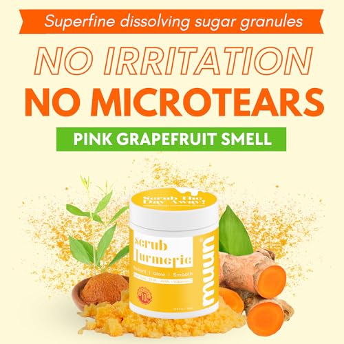 2% Kojic Acid Turmeric Scrub - Vitamin C & AHA/BHA - More Glow & Radian Skin - Bikini Area Exfoliator & Underarm Detox Scrub - Ingrown Hair Treatment, Smooth & Soften Body Scrub - Image 6