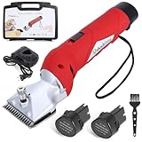DUCKBOY Cordless Horse Clipper, Rechargeable Battery Powered Animals Shears Grooming Tools for Shaving Fur Wool Tool, Large Livestocks, Llamas, Cattle, Alpacas, Thick Coat Animals Trimmer