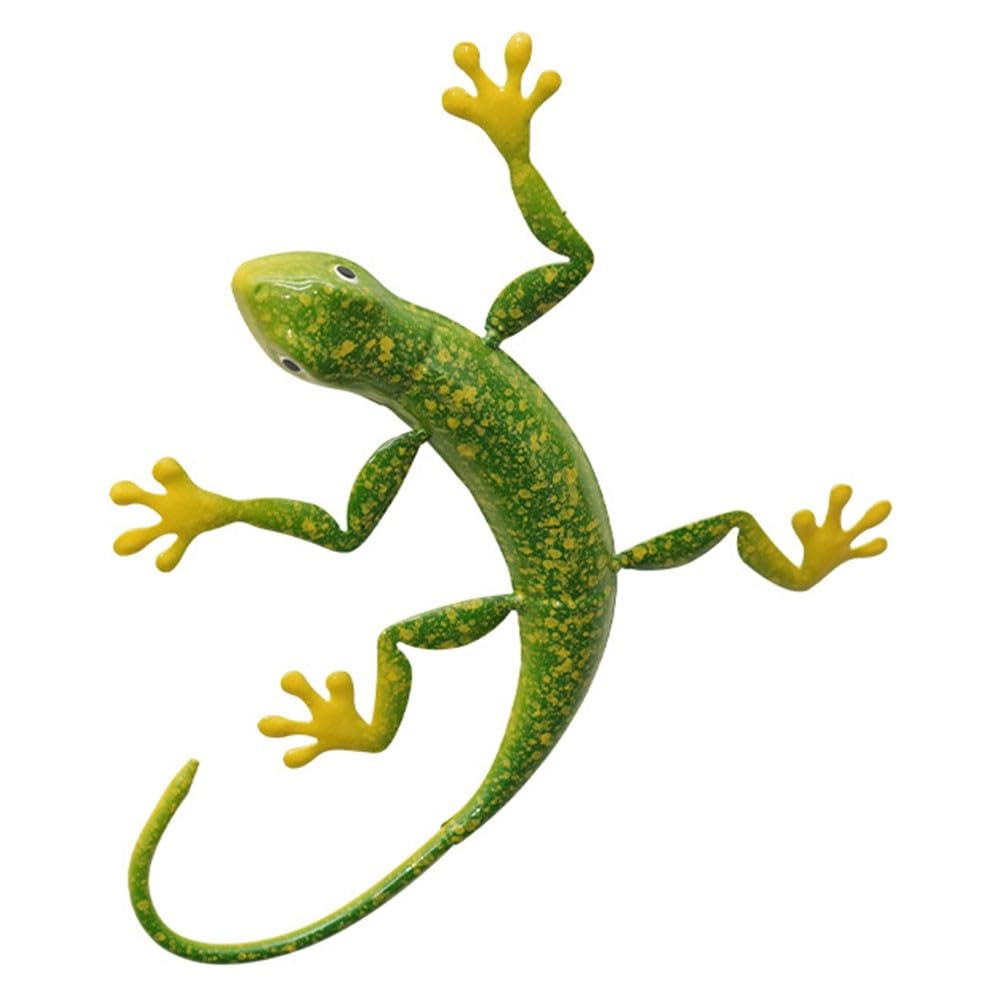 Sculpture de lézard moucheté EasyByMall en métal déco jardin