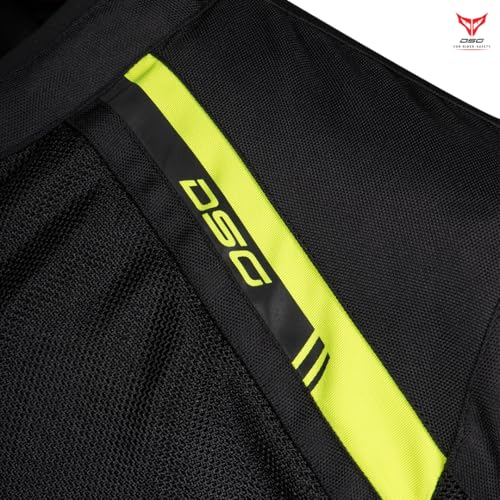Image of DSG Aire Mesh 2 Riding Jacket- Black Yellow Fluo (Size-XL)