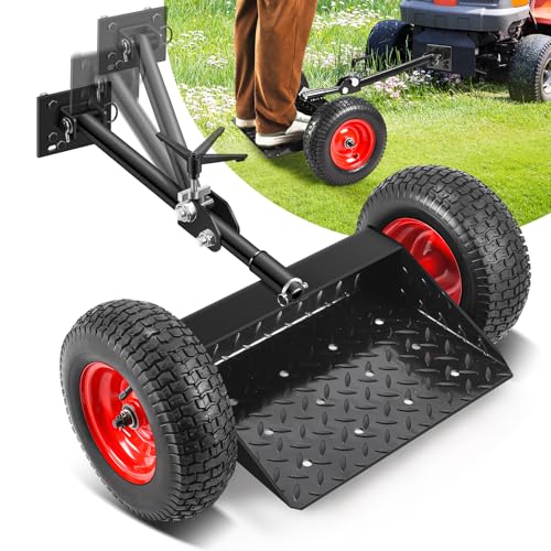 GADFISH 13 Large Walk Behind Mower-SulkyEasy Forward & Reverse Lawn Mower Trailer Black & Red Wheel For Mower (Walk Behind Mower-Sulky)