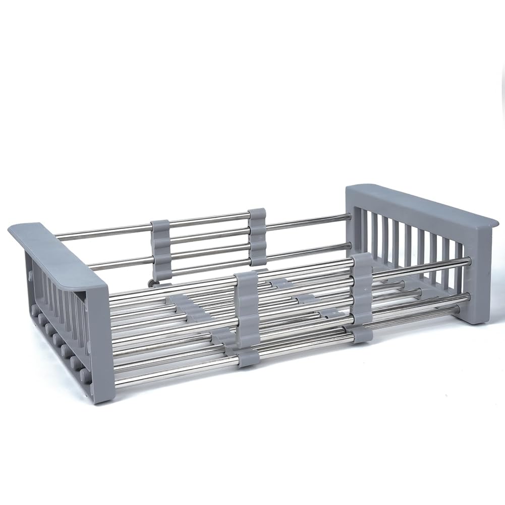 CTRLZS Dish Drainer Expandable Kitchen Sink Bowl Basket Dish Filter Multifunctional Kitchen Sink Dish Rack