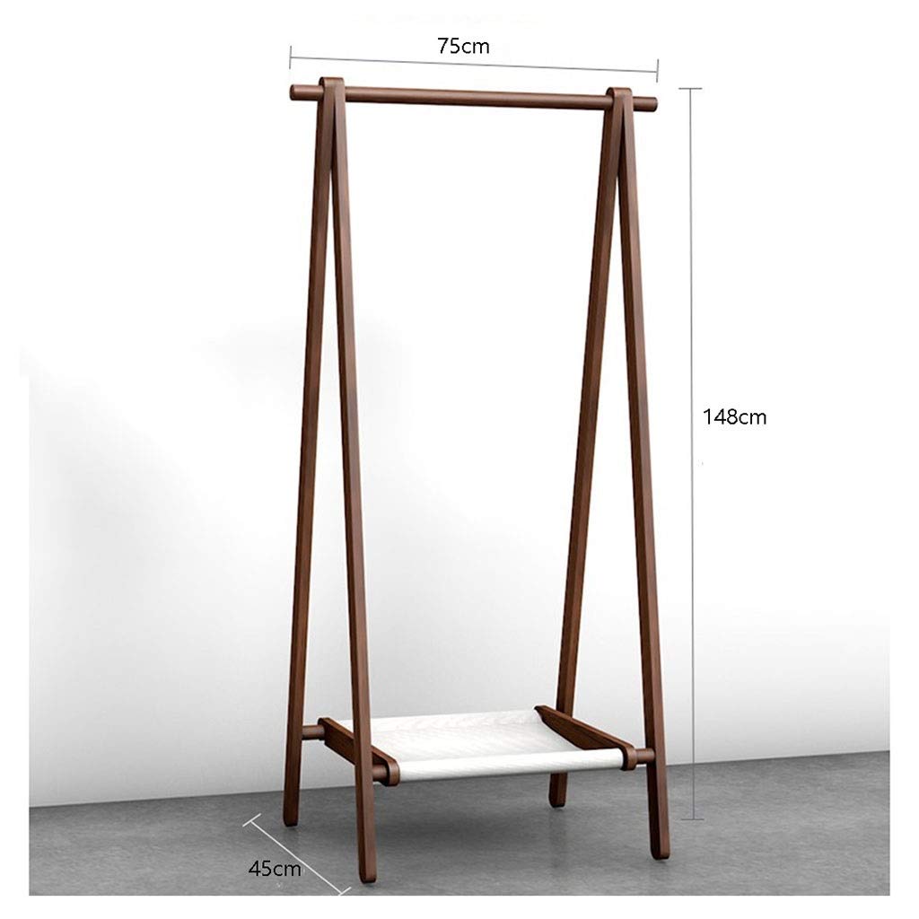 Nussbaum Garderobe Top Kleiderstange Unteres Stofftaschen-Lagerregal Leicht zusammenzubauen Bodenständig Zur Aufbewahrung von Mänteln, Hüten, Schuhen und Taschen (Size : 75 * 45 * 148cm)