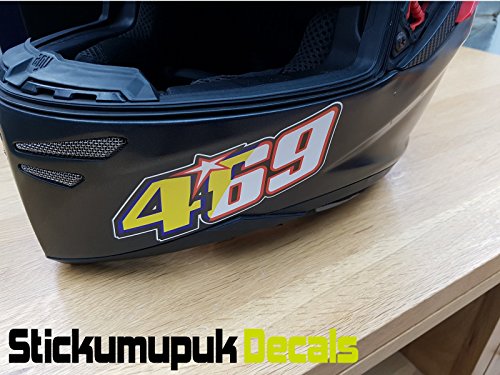 469 Nicky Hayden Sticker Superbike MotoGP Mugello Tribute Helm/auto Motorfiets maat 130mm - kleur Gedrukt Vinyl Auto… - Afbeelding 3
