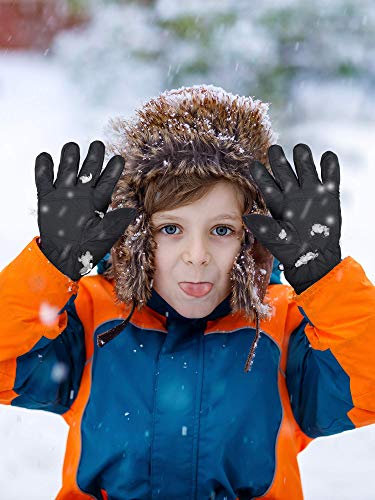 Hicarer 3 Pairs Kids Winter Gloves Waterproof Snow Ski Gloves Windproof Warm Unisex Ski Gloves Thermal Snow Mitten For Cold Weather Girls Boys (Simple Style, 4-7 Years) #TOP3