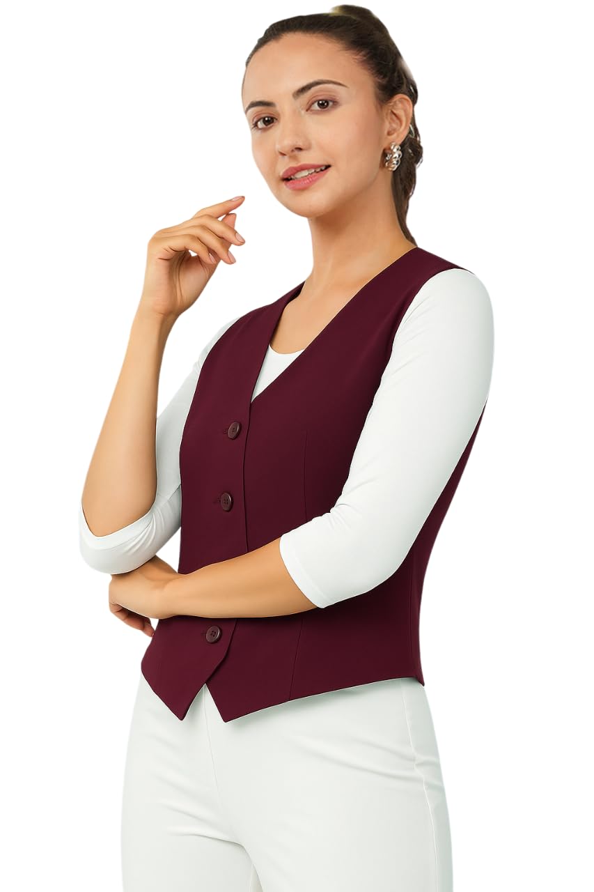 Women's Waist Coat | Sleeveless | Stylish Executive Wear | Formal Blazer Waistcoat | Office wear-image-34
