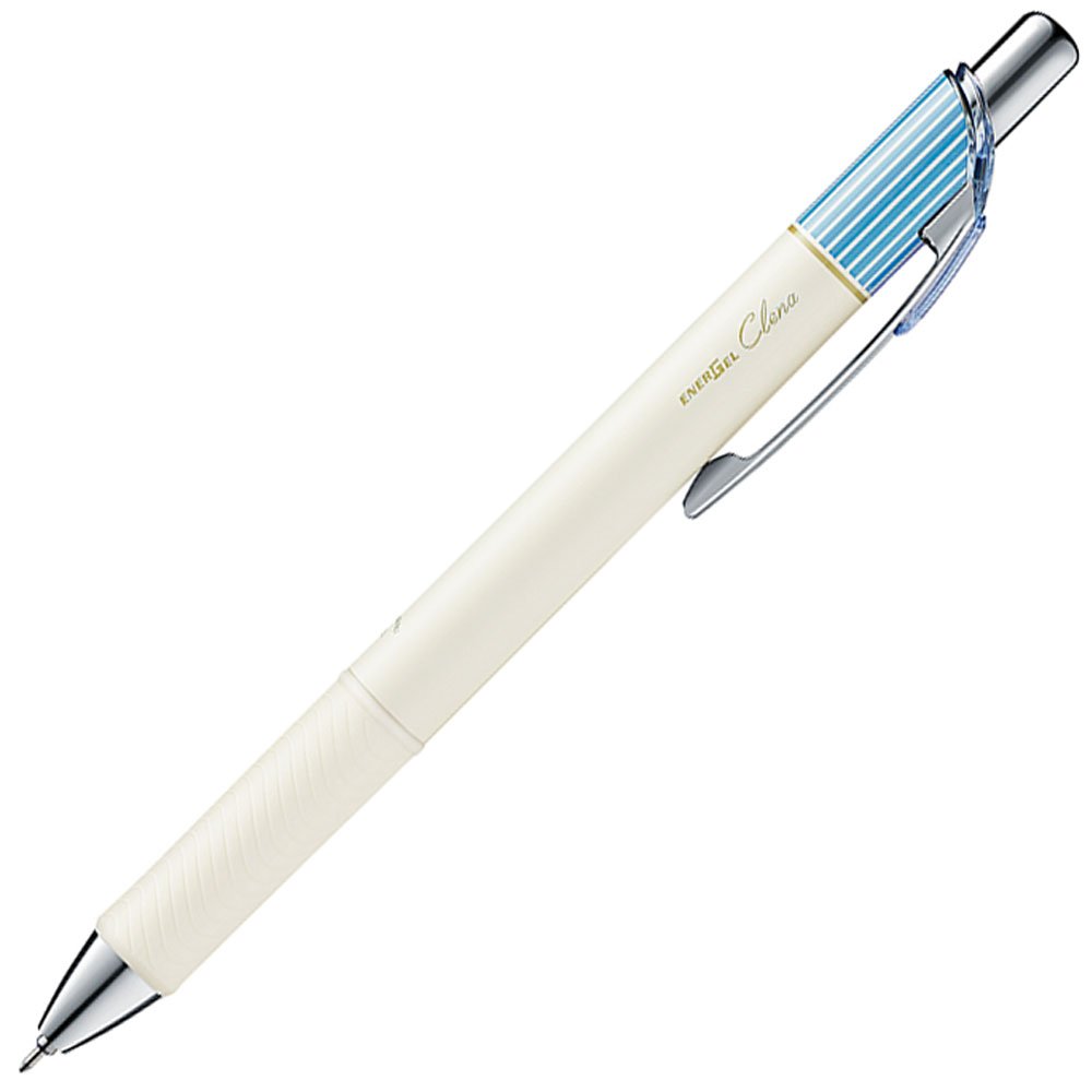 ぺんてる ボールペン ゲルインキ エナージェル クレナ 0.4mm サックスブルー軸 XBLN74LS-A 黒 5本